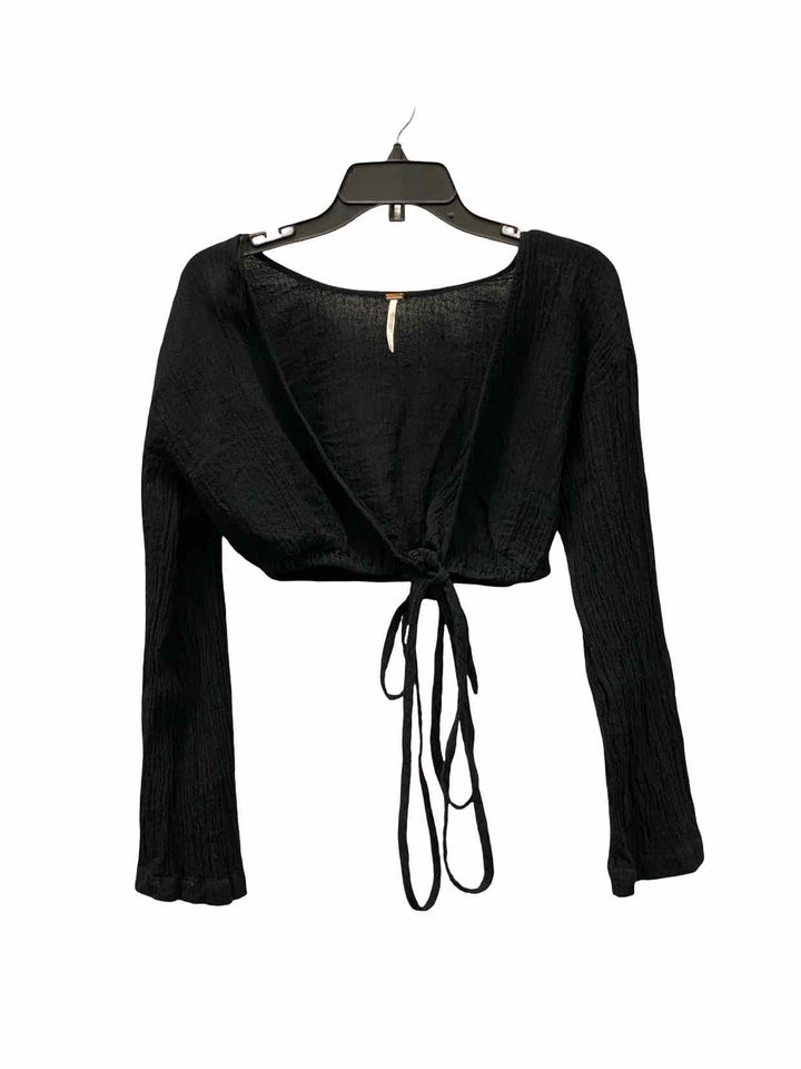 Free People Size S Black Long Sleeve Shirts