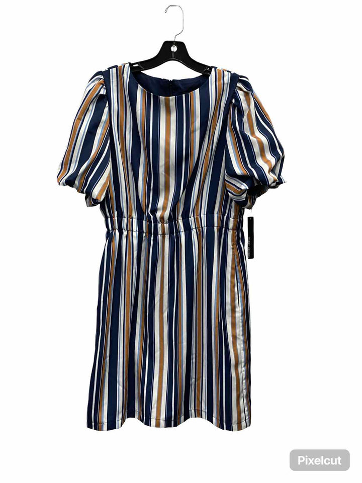 Maggy London Size 12 Blue White Striped Dress
