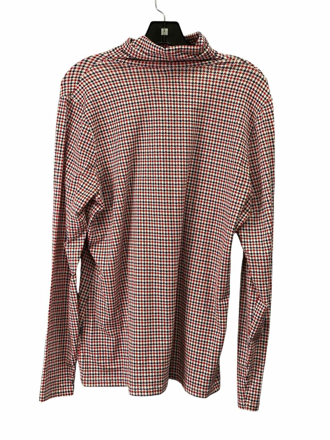 Lands End Size XL Red navy Houndstooth Long Sleeve Shirts