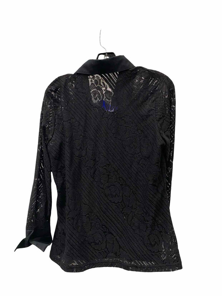 Coldwater Creek Size M Black Lace Long Sleeve Shirts