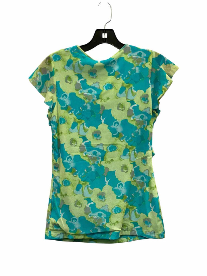 Apt. 9 Size S Green Blue Print Short Sleeve Shirts