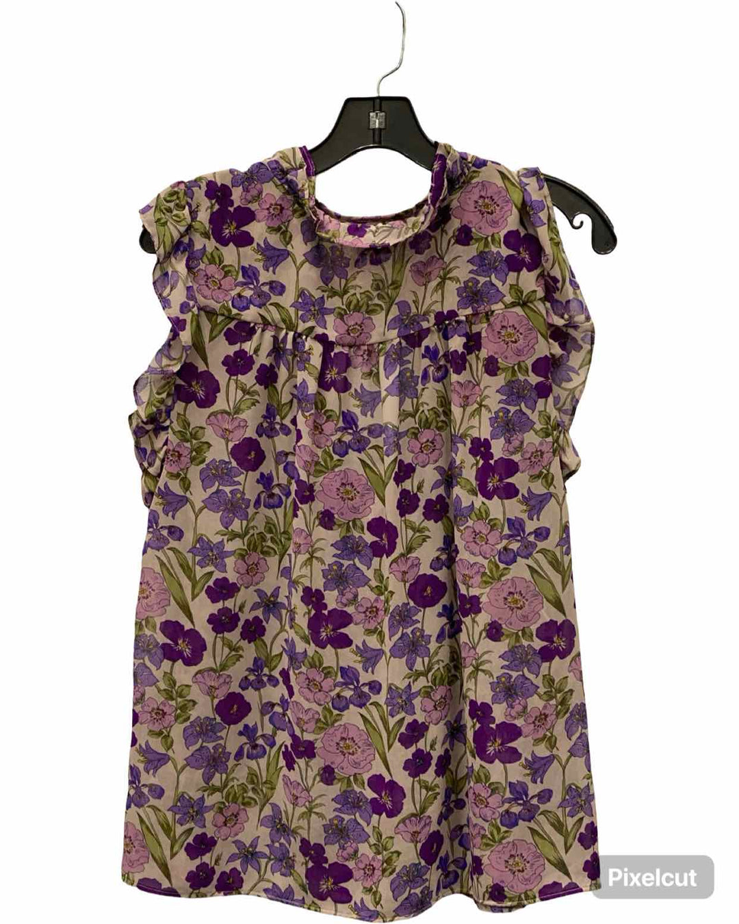 Cabi Size M Purple Grey Floral Tank Top