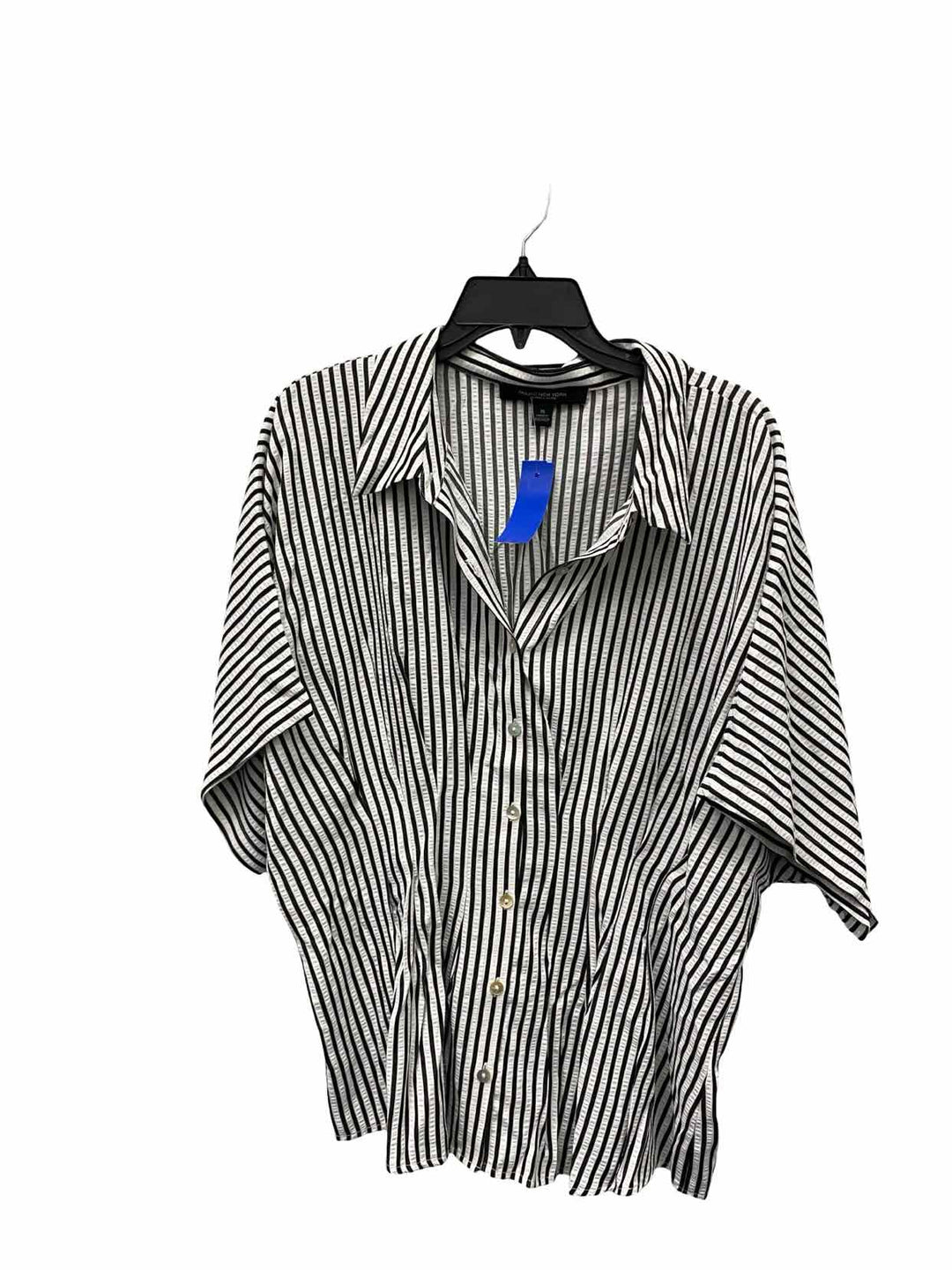 Marc New York Size XL White Black Striped Short Sleeve Shirts