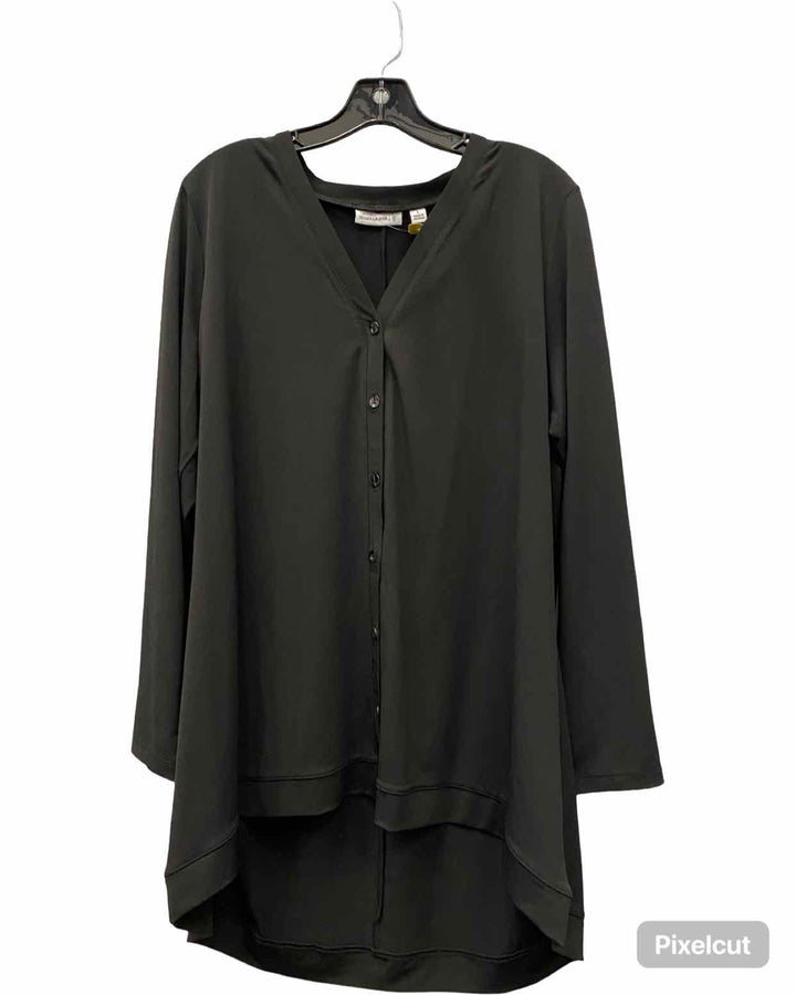 Susan Graver Size L Black Long Sleeve Shirts