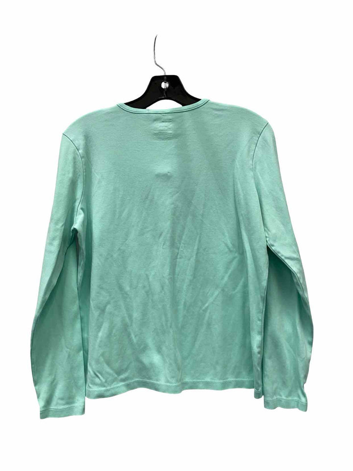 LL Bean Size M Cyan Cotton Long Sleeve Shirts