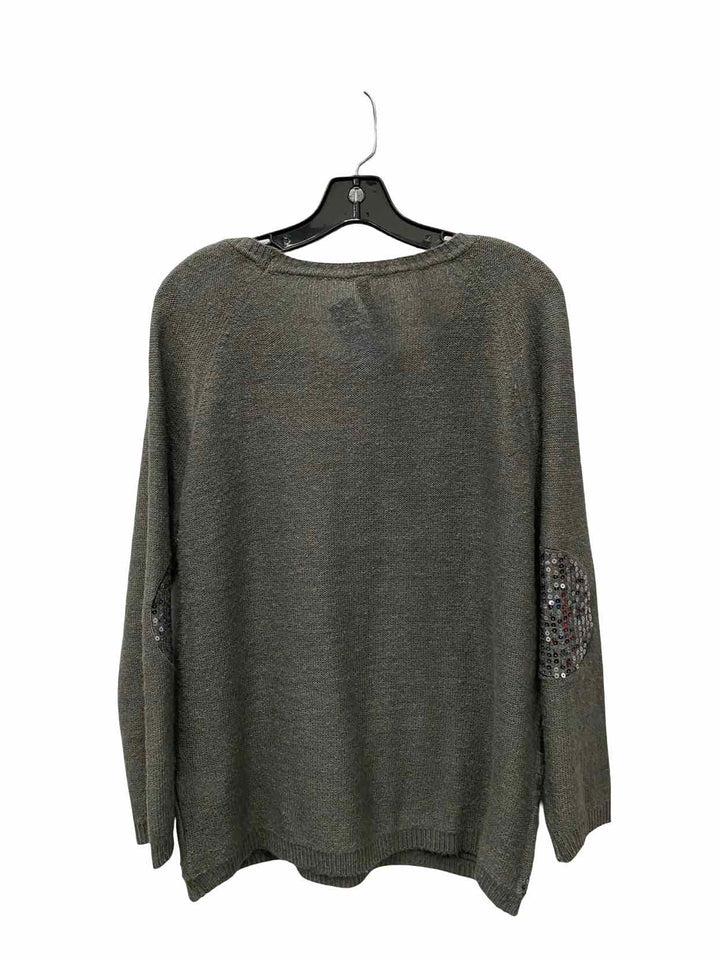 Elan Size L Gray sequined Sweater