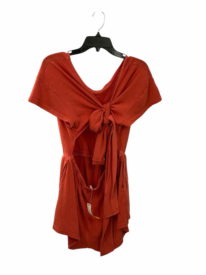 Free People Size S Orange Cotton Backless Dress
