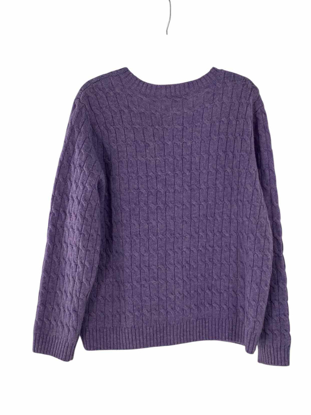 Appleseed's Size PXL Purple Cable Knit 100% Wool Sweater