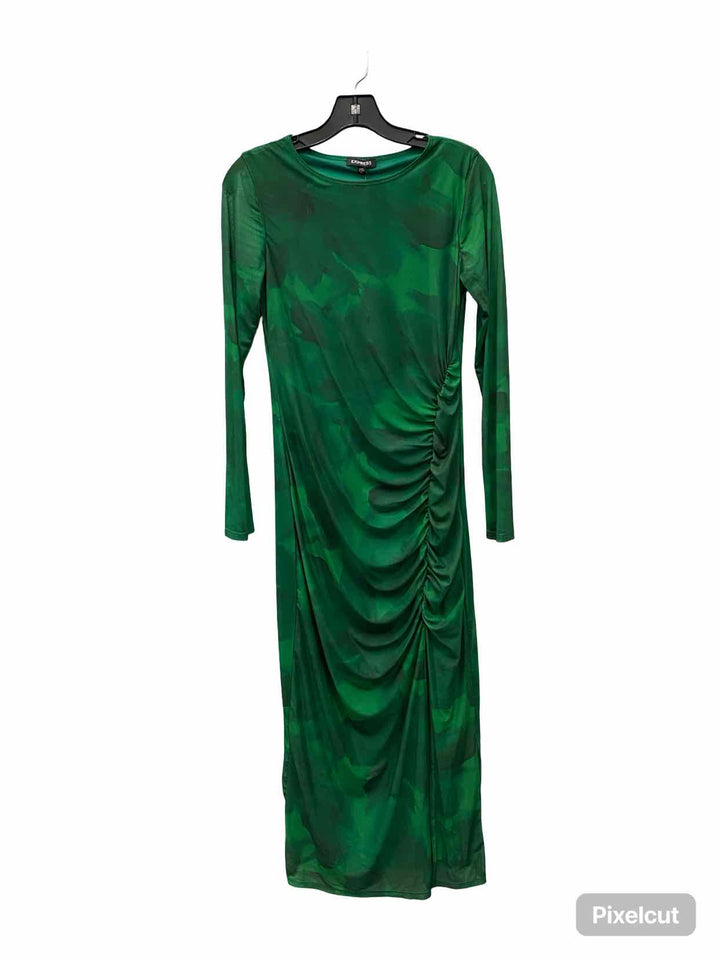 Express Size S Green Print Dress