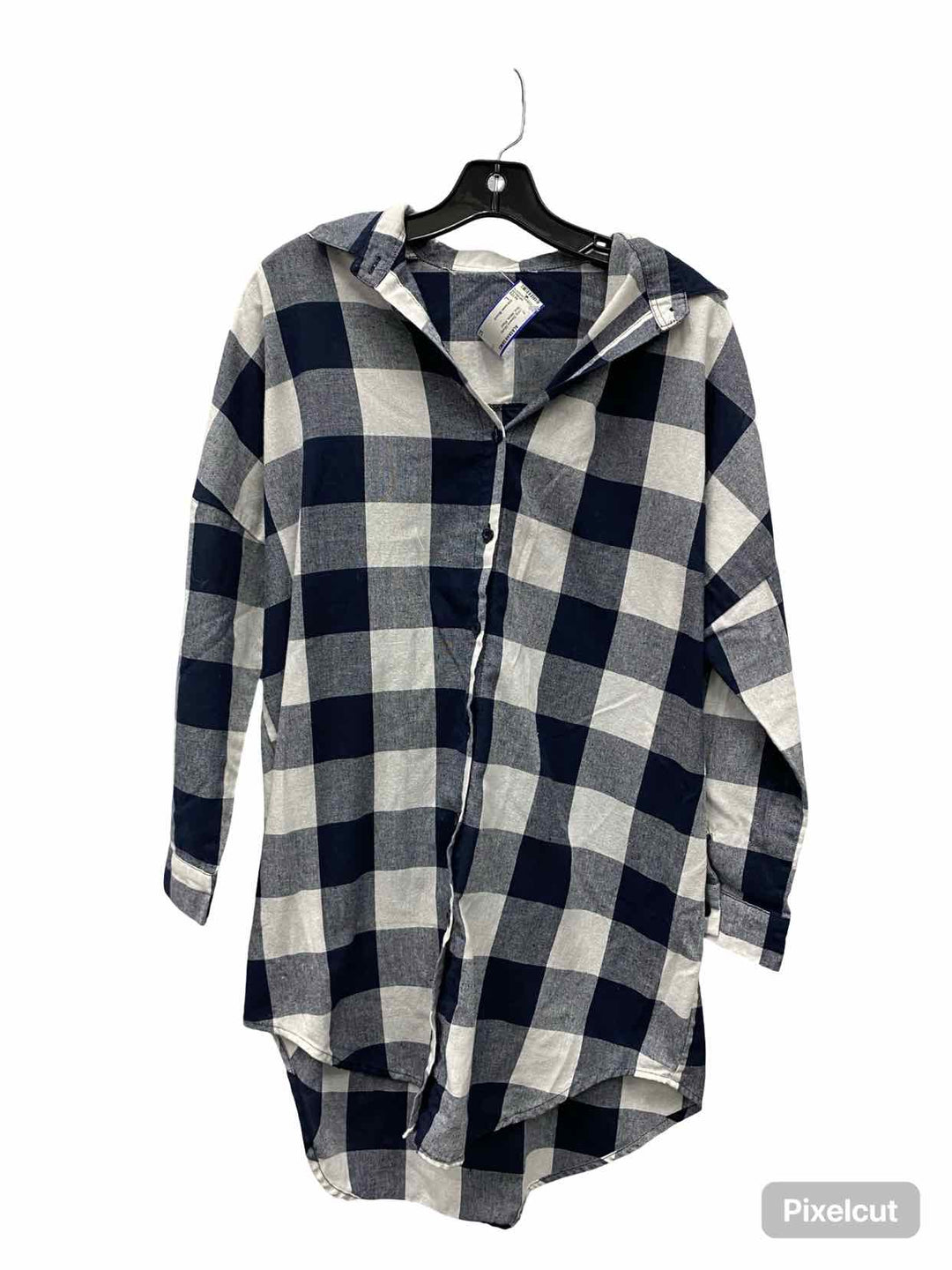 Unknown Brand Size L Blue White Plaid Long Sleeve Shirts