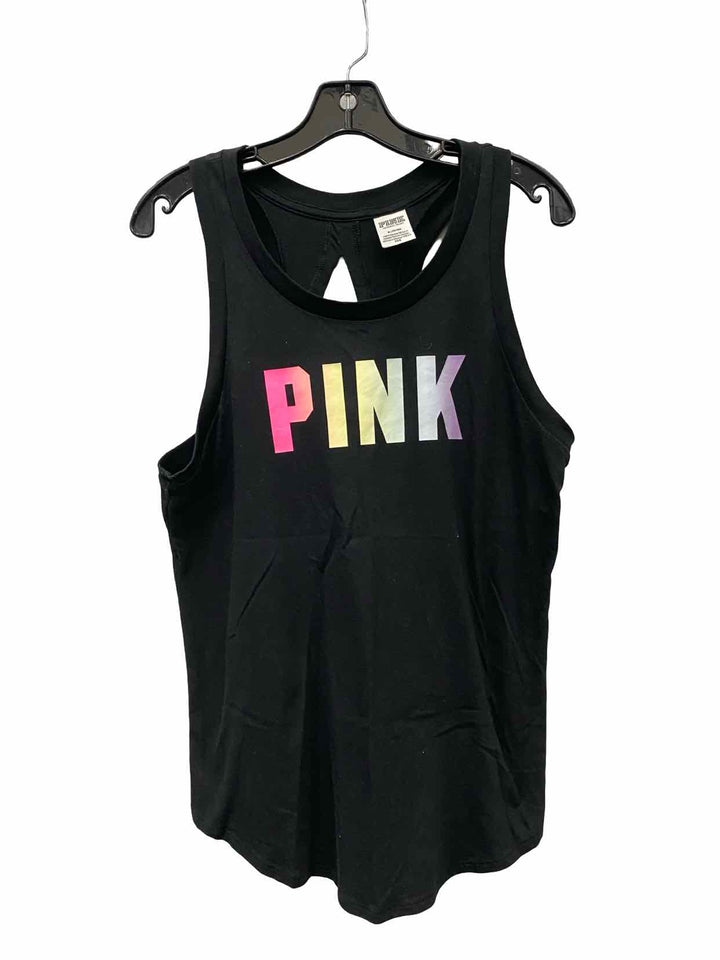 Pink Size M Black Print Tank Top