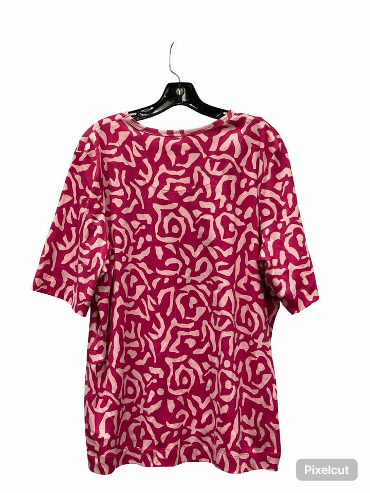 Chico's Size XXL Pink Print Short Sleeve Shirts
