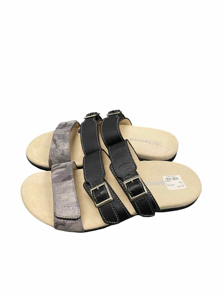 spenco Shoe Size 7 Black Tan Sandals