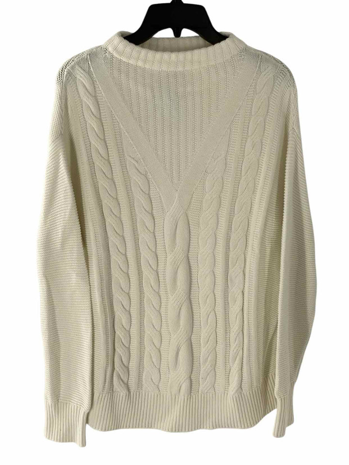 Barbour Size 10 White Cable Knit 100% cotton Sweater