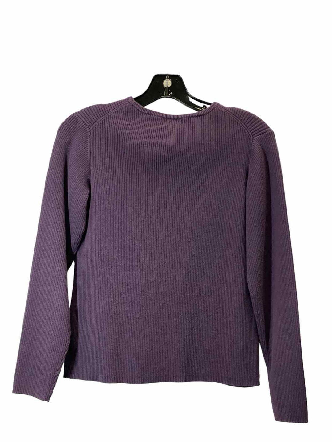 Eddie Bauer Size M Purple Ribbed 100% cotton Sweater