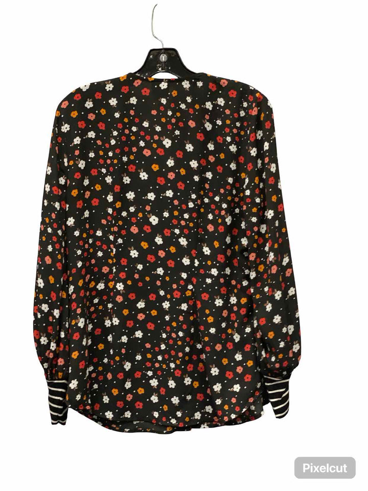Cabi Size S Black Multi Floral Long Sleeve Shirts