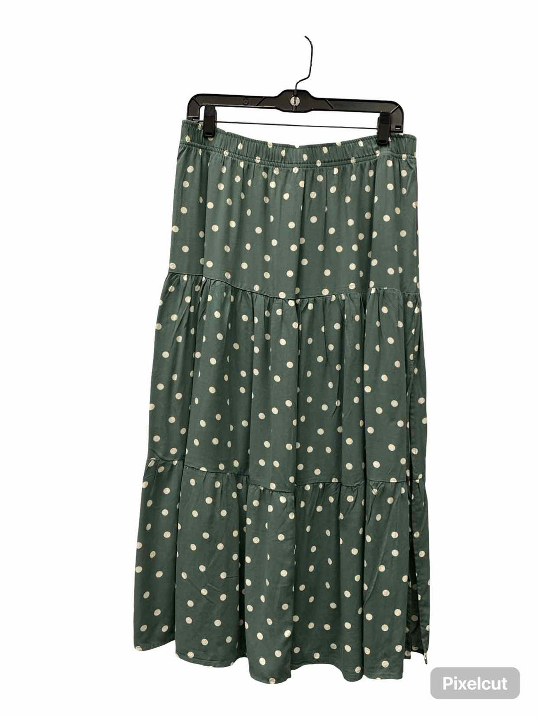 Love Tree Size L Green White Polka Dot Skirt