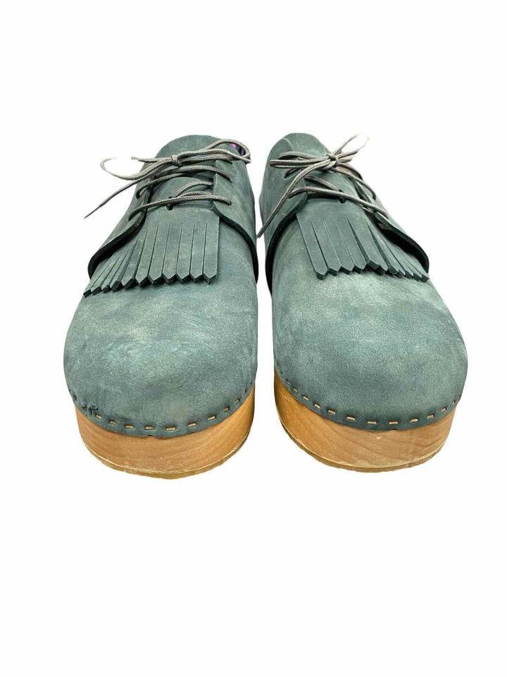 BRYR Shoe Size 43 Teal Leather Platform Zoe Clogs