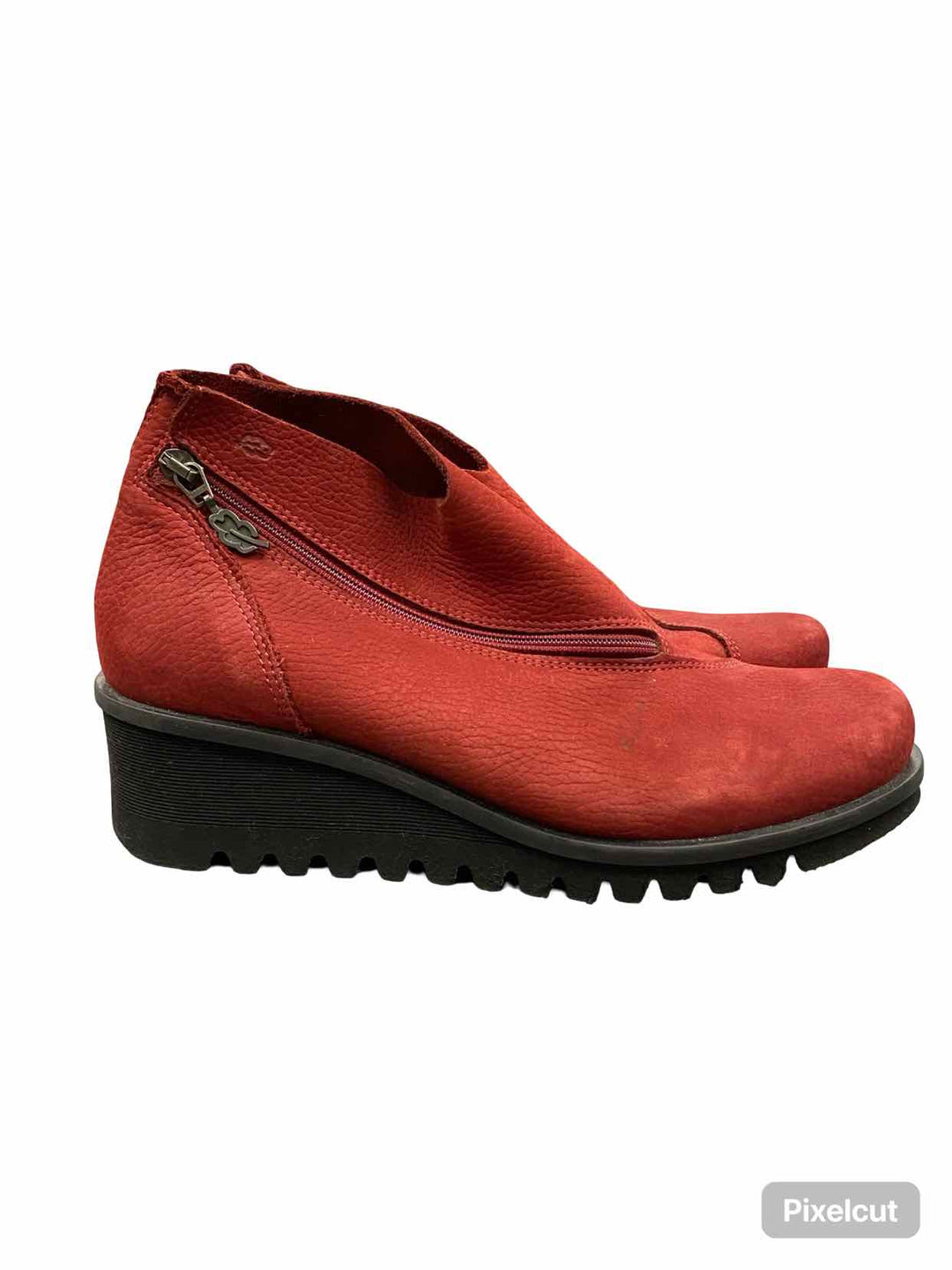 Loints of Holland Shoe Size 39 Red Leather Lighting Wedges Boots(Ankle)