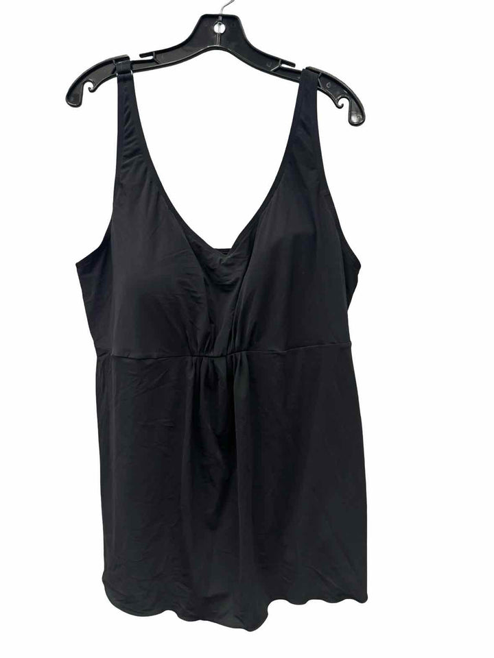LL Bean Size 22 Black Swimsuit Top