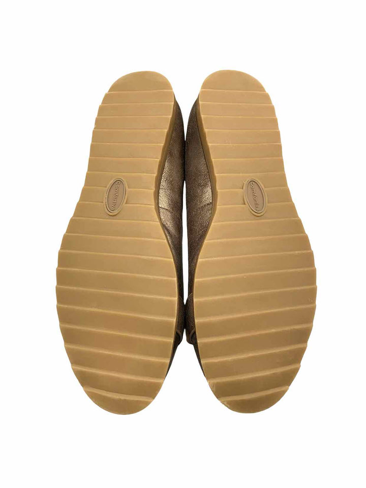 Comfortiva Shoe Size 10W Metallic Leather Rhoda Flats