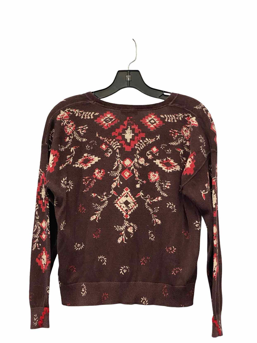 Sundance Size PM Burgundy Print 100% cotton Sweater
