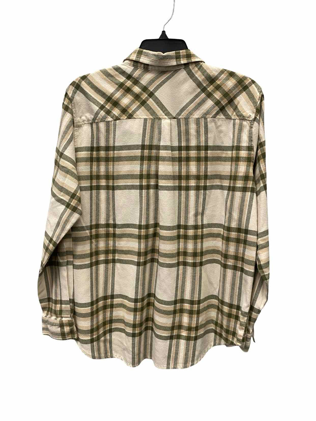 Weather Proof Vintage Size L Green Cream Plaid Long Sleeve Shirts