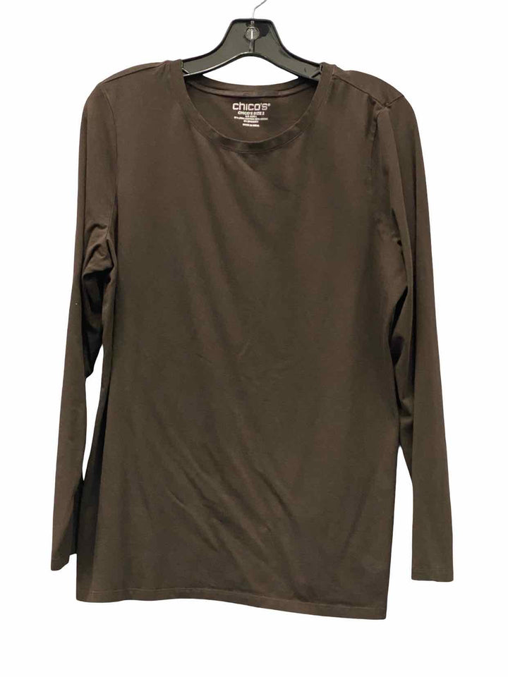 Chico's Size L Brown Long Sleeve Shirts