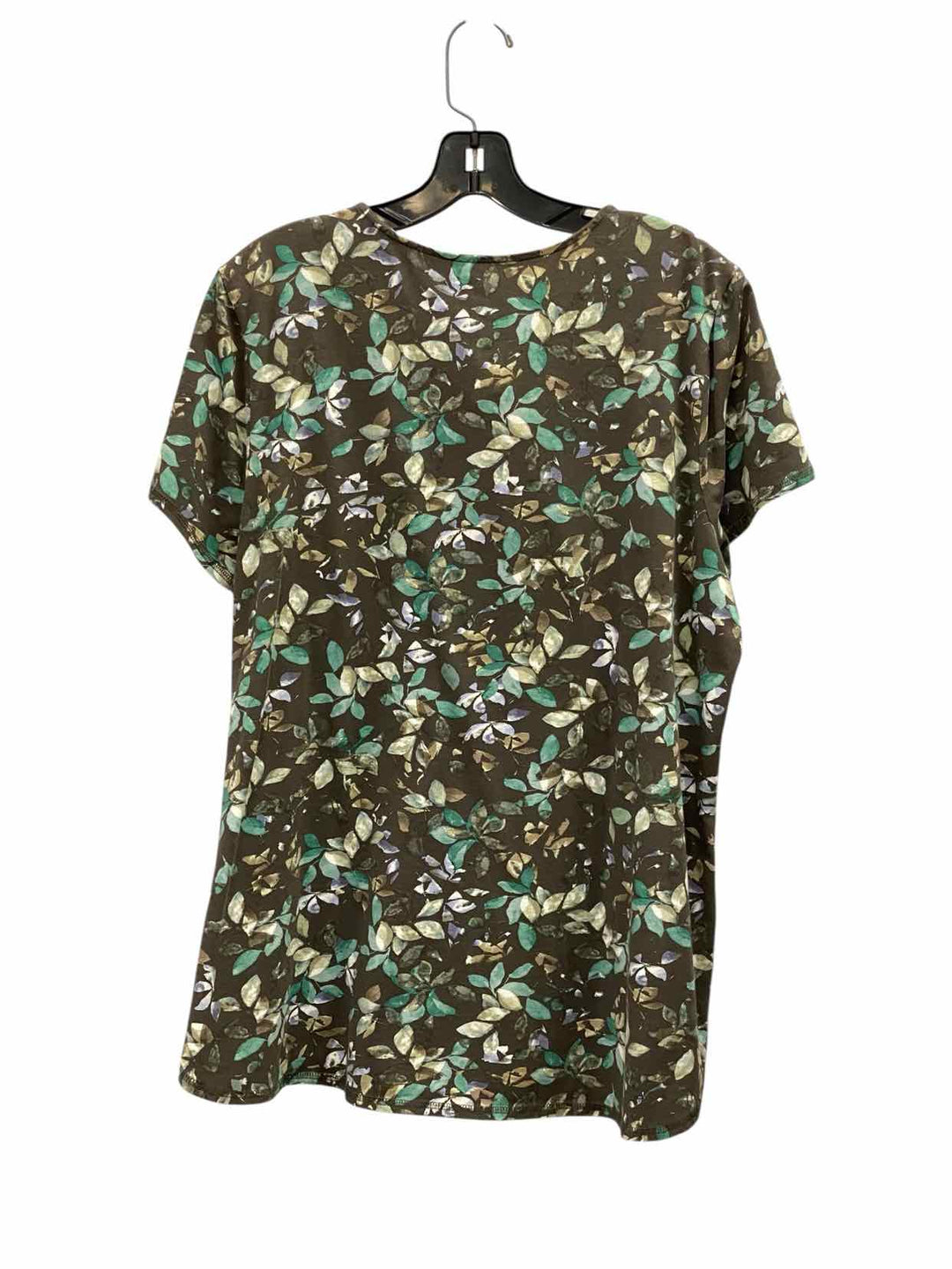 J Jill Size L Green Short Sleeve Shirts