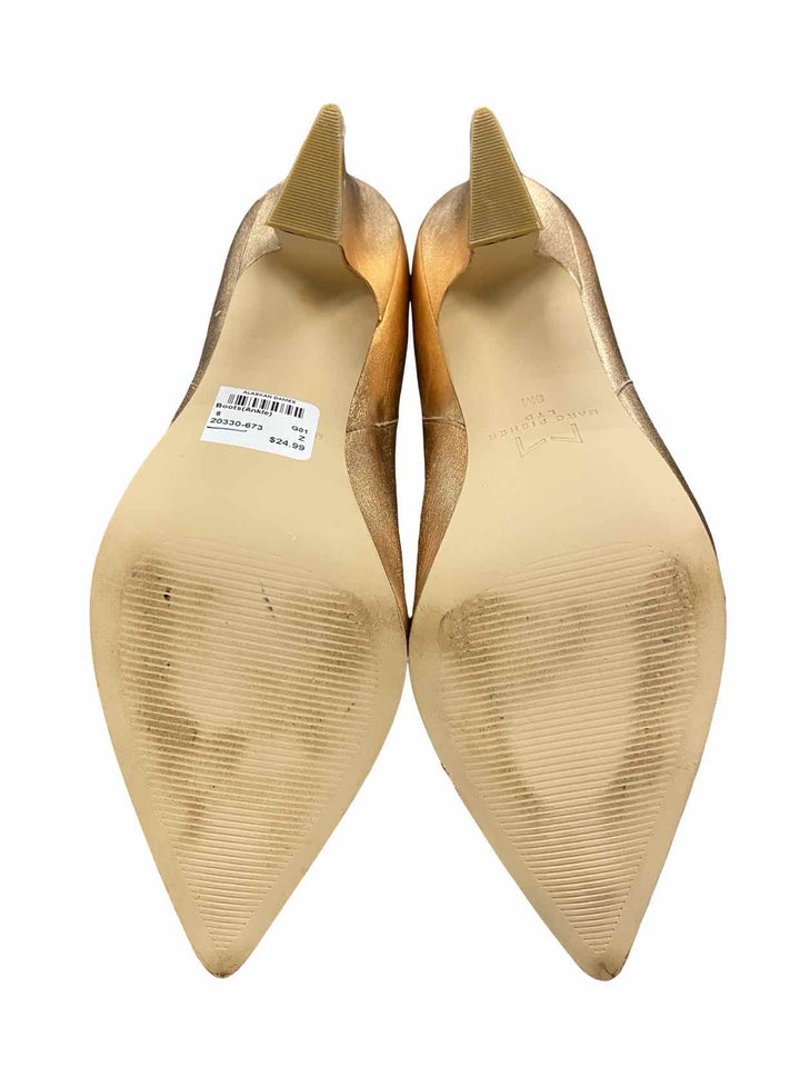 Marc Fisher Shoe Size 8 Gold Leather Boots(Ankle)