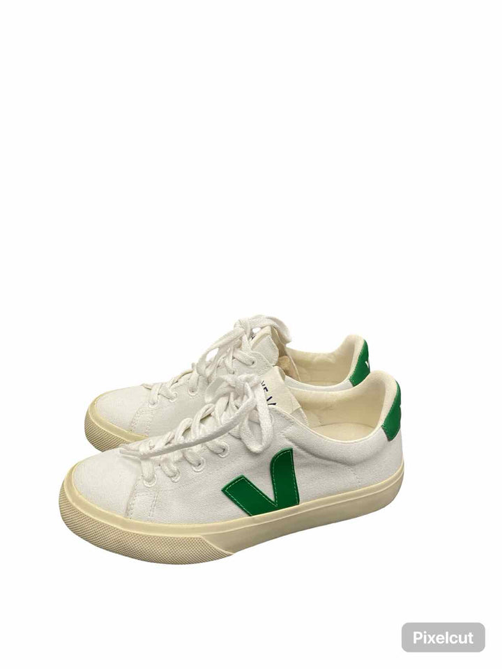 Veja Shoe Size 7 White Green Canvas Campo CA Sneakers
