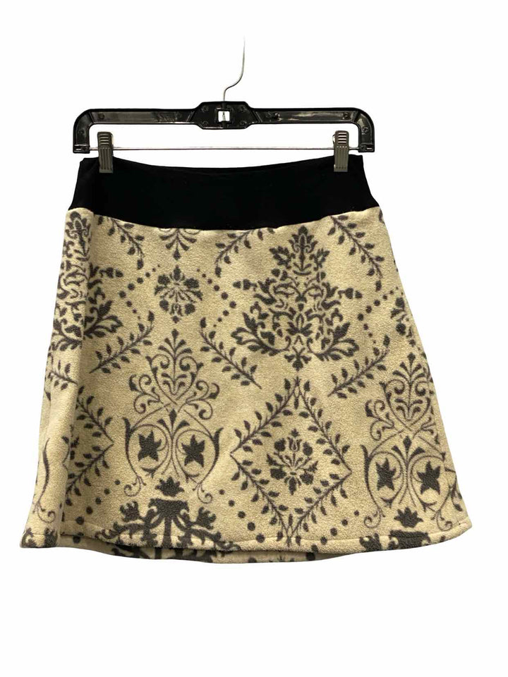 Shyine Designs Size M Black Cream Print Skirt