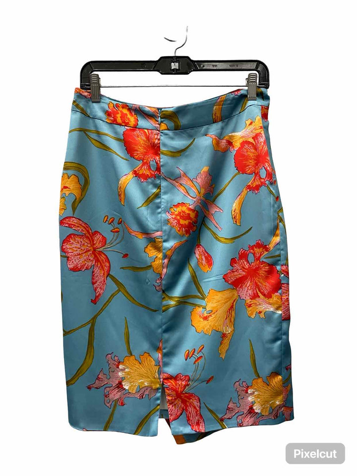 Yoana Baraschi Size 2 Blue Orange Floral Skirt