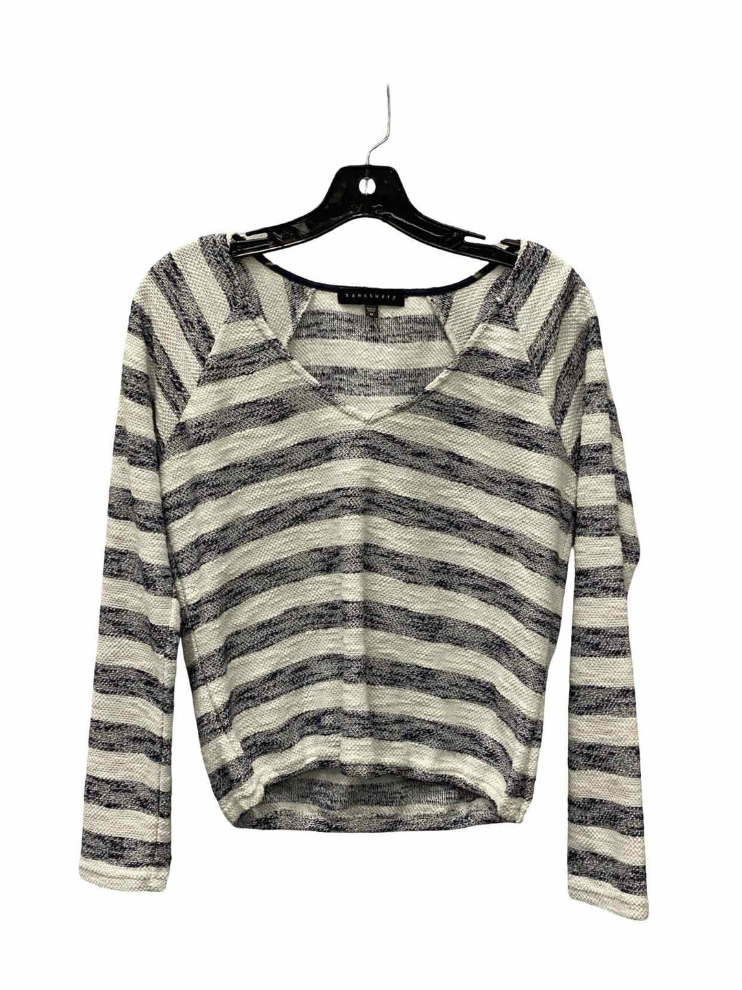 Sanctuary Size M Gray White Striped Sweater