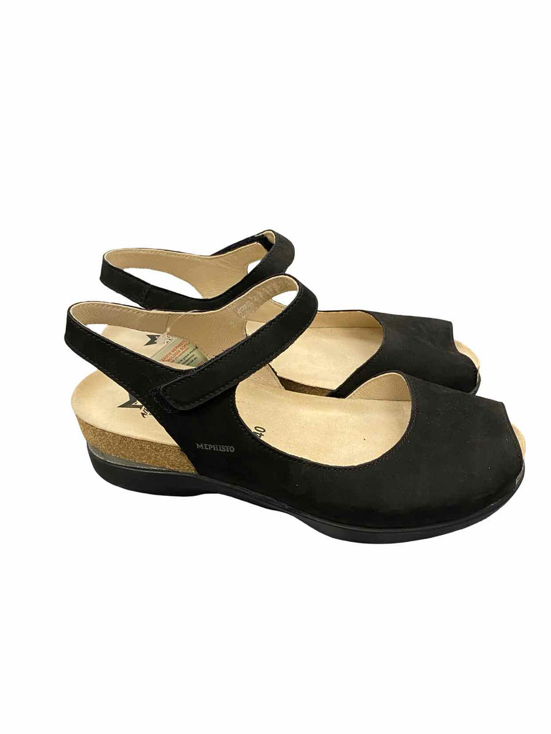 Mephisto Shoe Size 40 Black Leather NWT Orphea Sandals