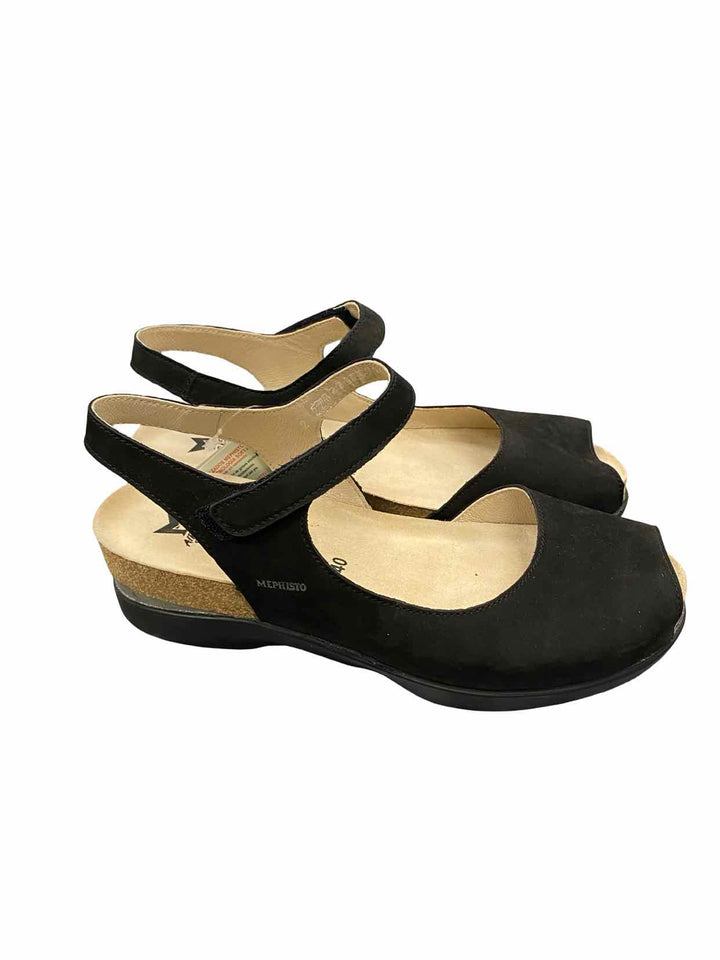 Mephisto Shoe Size 40 Black Leather NWT Orphea Sandals
