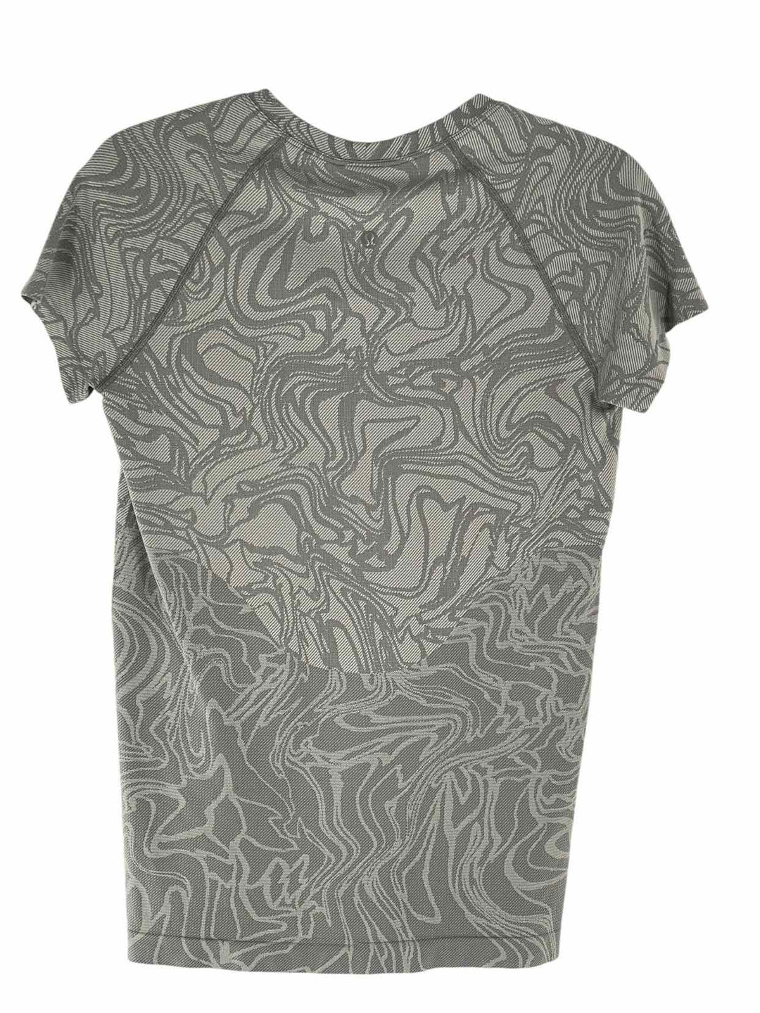 Lululemon Size 10 Grey Print Athletic Short Sleeve