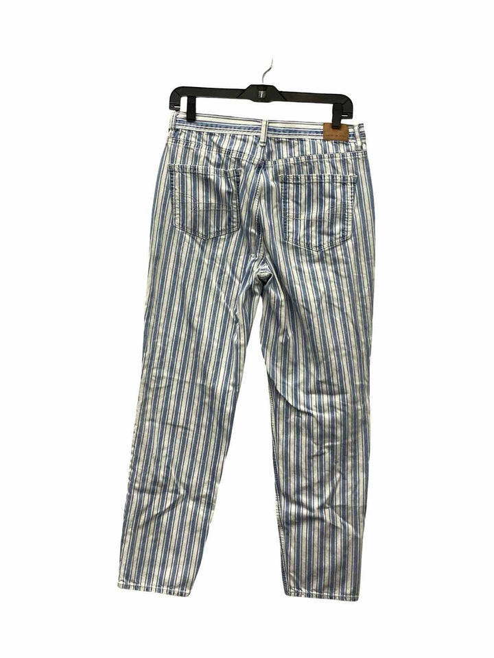 American Eagle Size 8 Blue White Striped mom jean Jeans