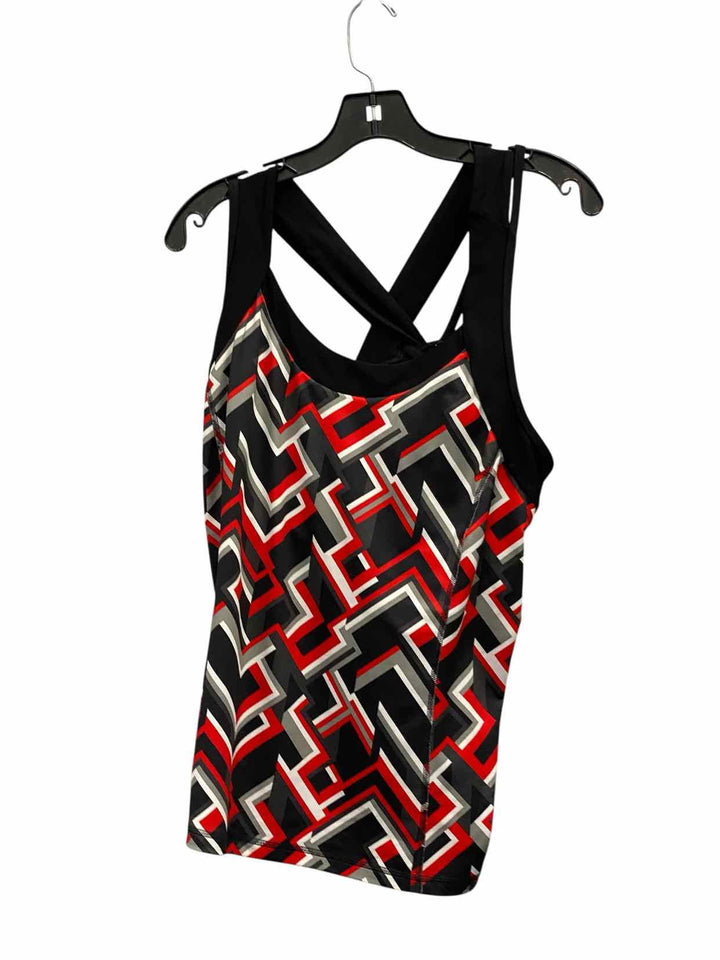 Xersion Size XL Black & Red Grey Athletic Tank Top