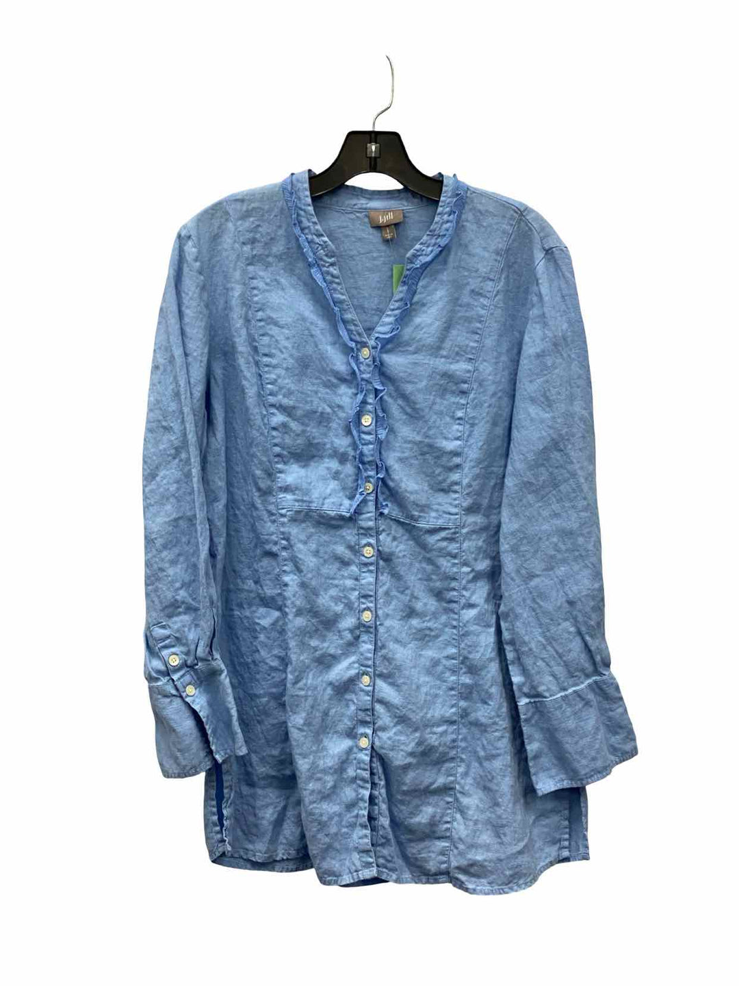 J Jill Size L Blue Long Sleeve Shirts
