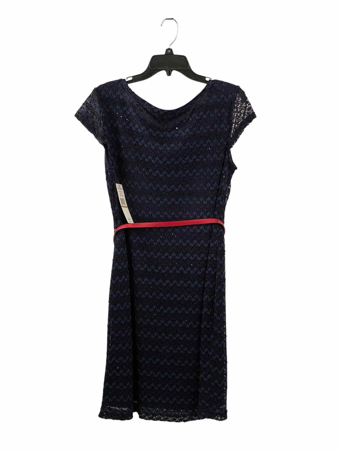 Sharagano Size 12 Navy Print Dress