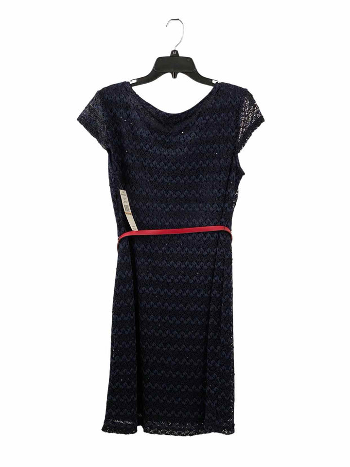 Sharagano Size 12 Navy Print Dress