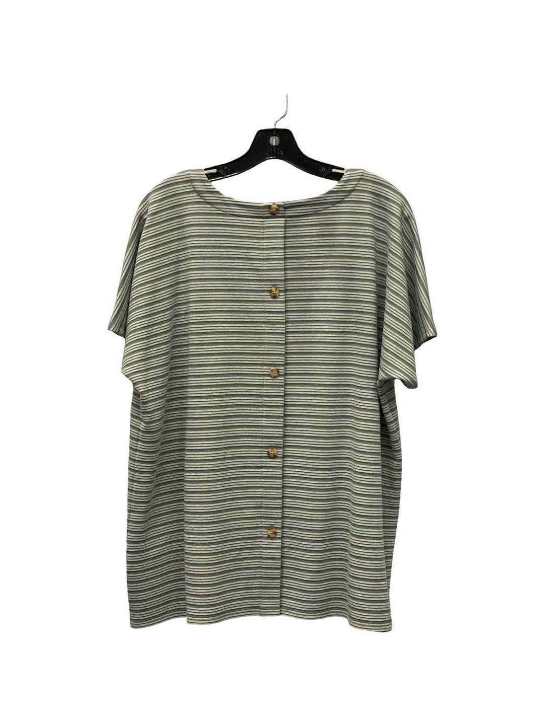 J Jill Size L Green Short Sleeve Shirts
