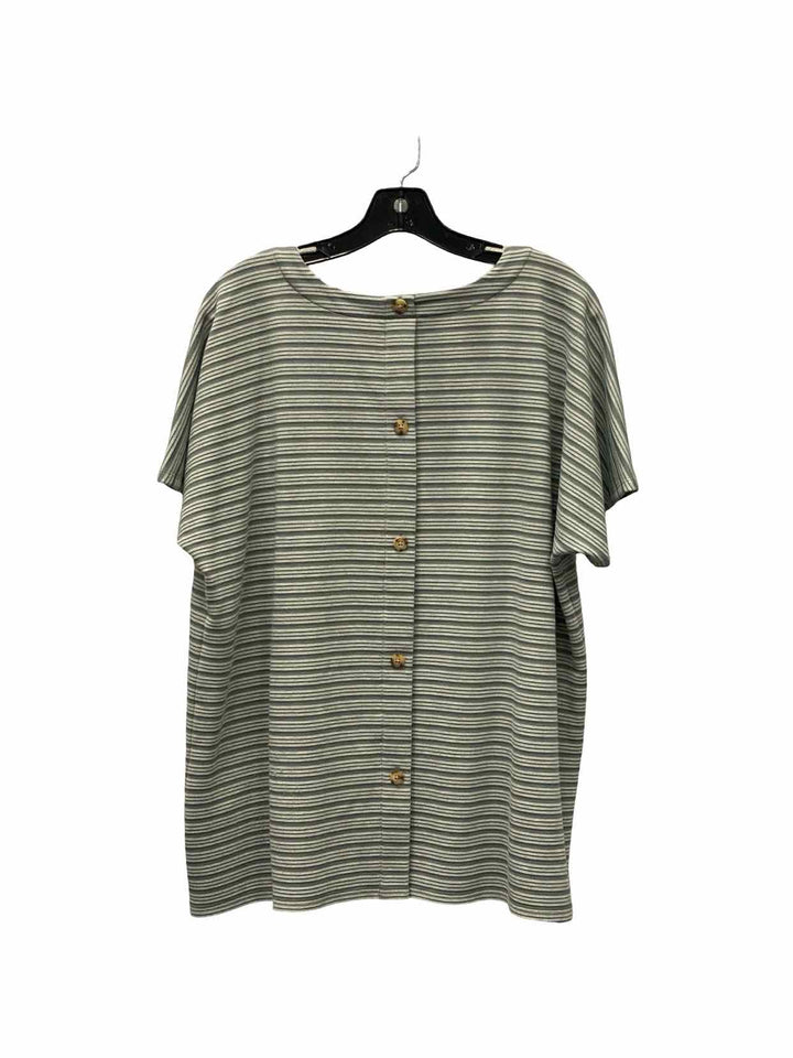 J Jill Size L Green Short Sleeve Shirts