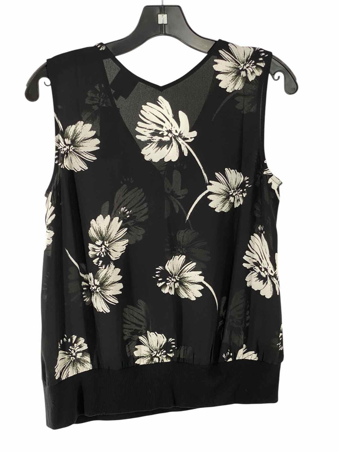 Cabi Size XS Black White Floral Tank Top