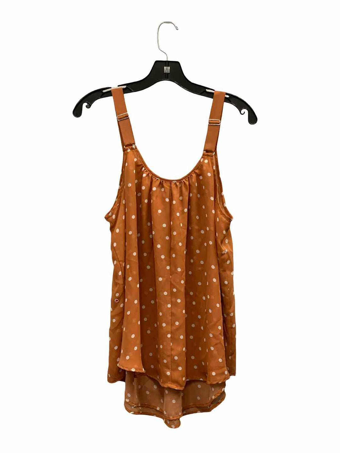 Lane Bryant Size 16 Orange White Polka Dot Tank Top