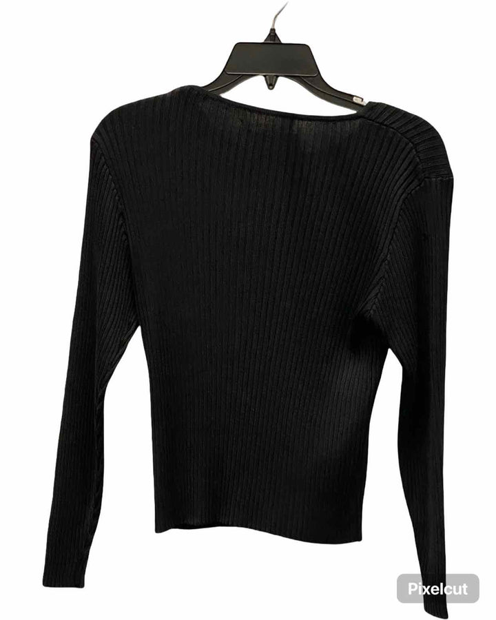 Classiques Entier Size L Black 100% silk Long Sleeve Shirts