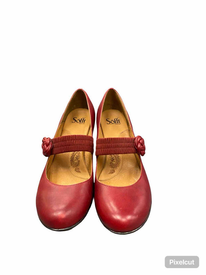 Sofft Shoe Size 8.5 Red Leather Heels