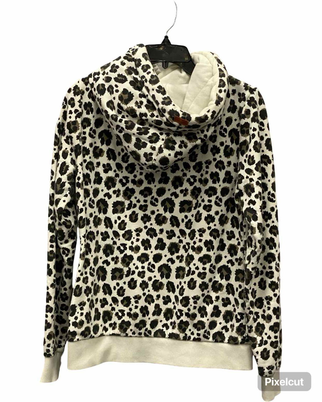 Wanakome Size S White Black leapard Sweatshirt