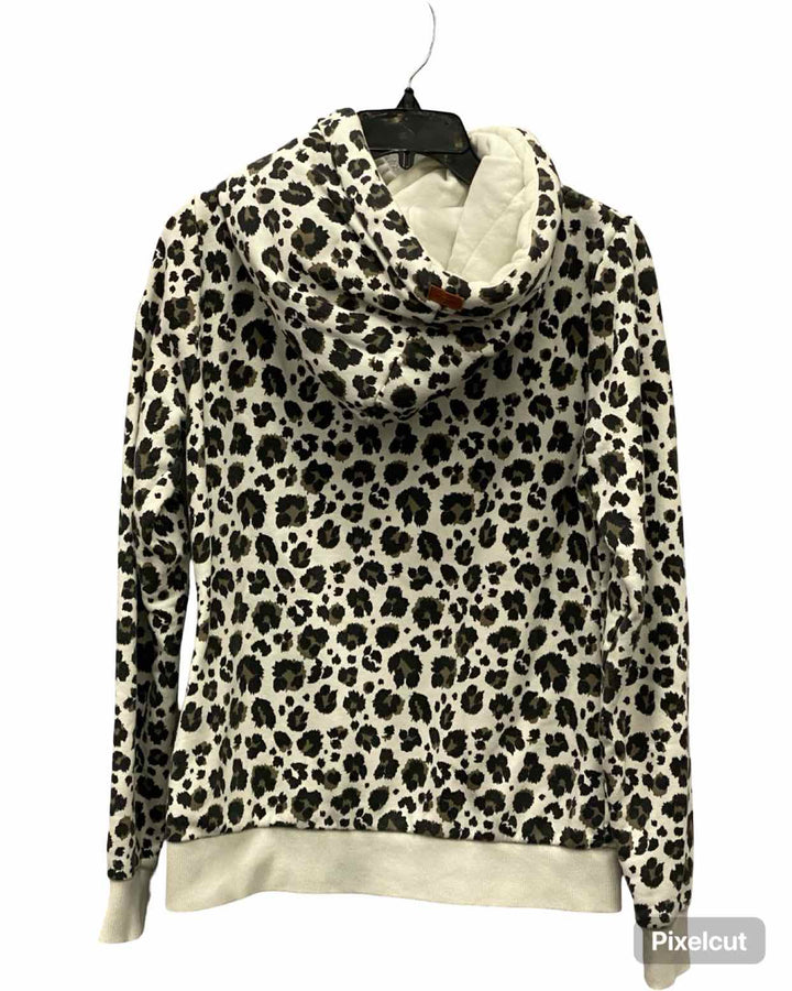 Wanakome Size S White Black leapard Sweatshirt